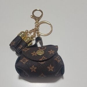 Brown And Gold Keychain Pouch